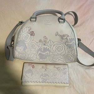 LOUNGEFLY BOXLUNCH EXCLUSIVE ALICE IN WONDERLAND PURSE AND WALLET